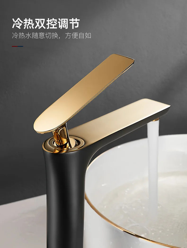 All Copper Black Gold Basin Faucet Sink Faucet