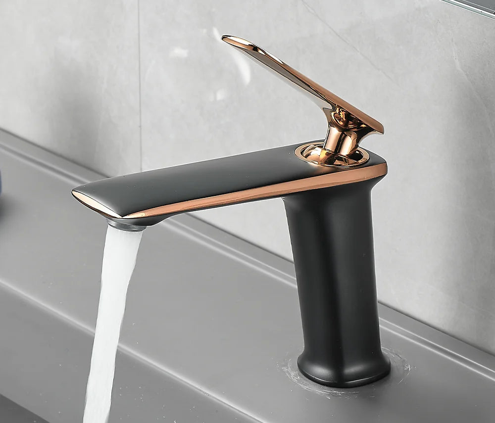 Basin Faucets Black Brass Faucet Cold Bathroom Sink