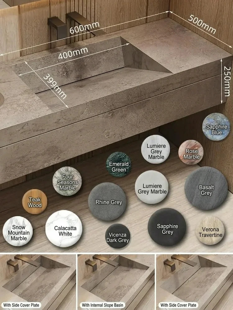Any Size Custom Marble Seamless Stone Vanity Customizable