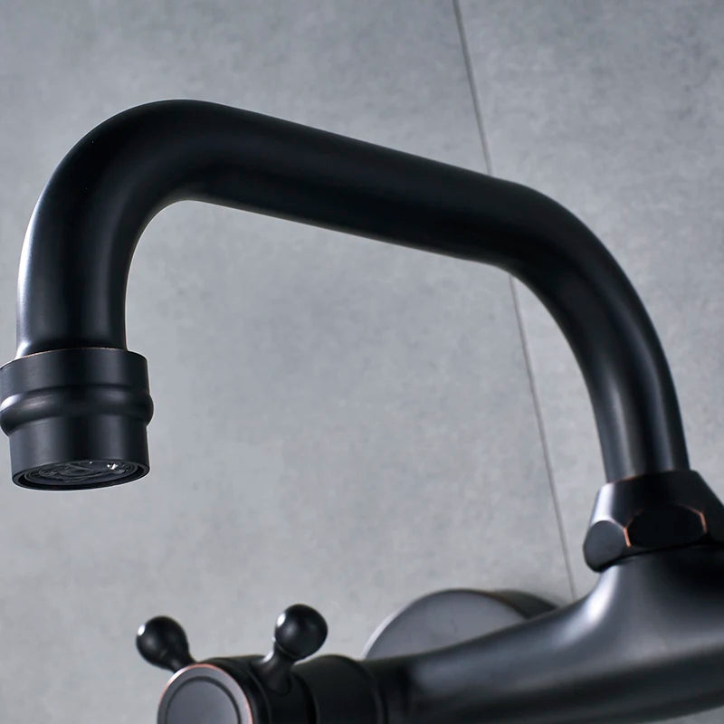 Bathroom Basin Faucet Wall Mounted 360 Degree Rotate