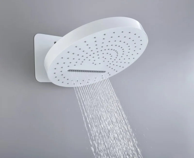 Rainfall Shower Wall Mounted Gray Thermostatic Shower Faucet