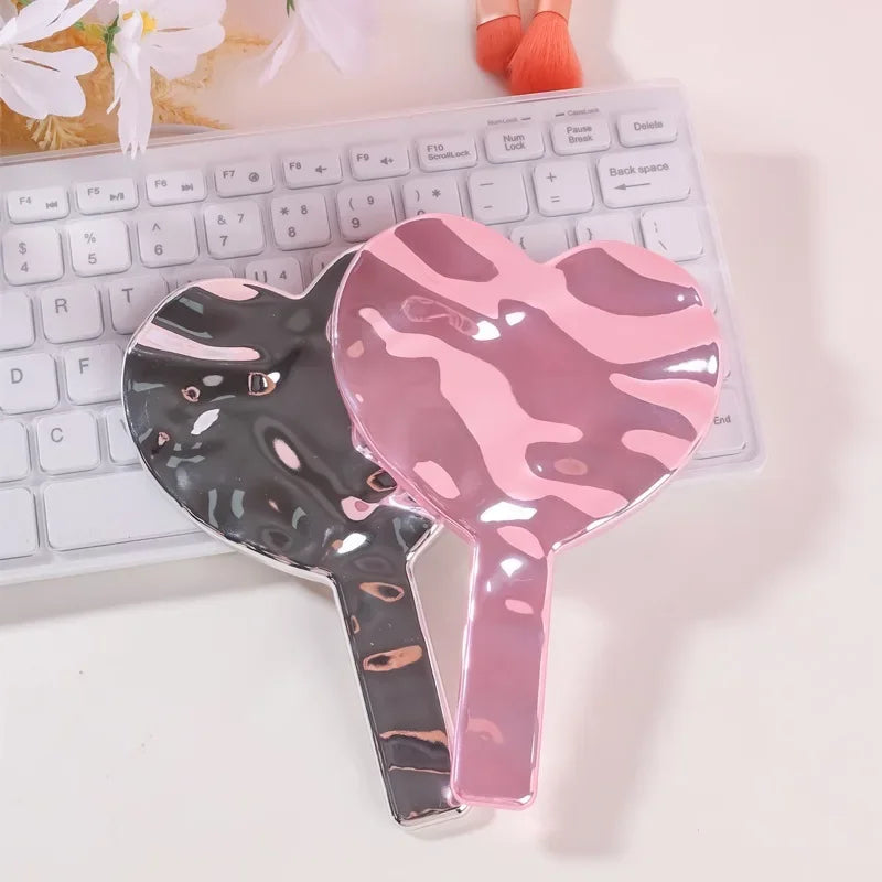 Eyelash Extensions Handheld Mirror Heart Shape Vanity Mirror