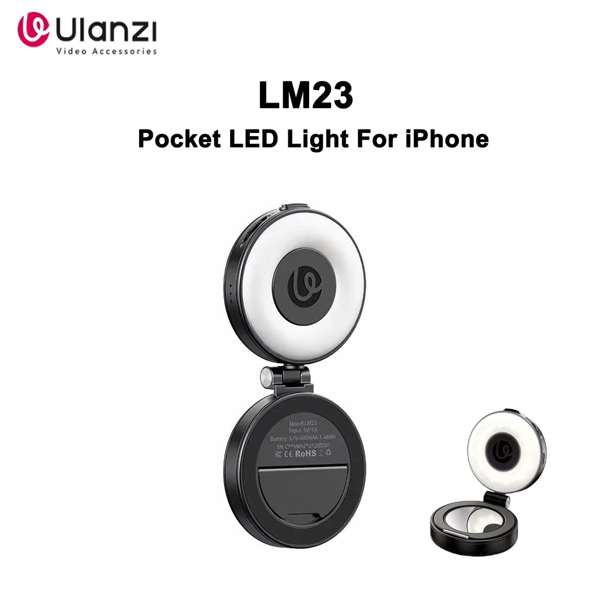 Original Ulanzi Lm23 Magnetic Phone Selfie Light Built-In