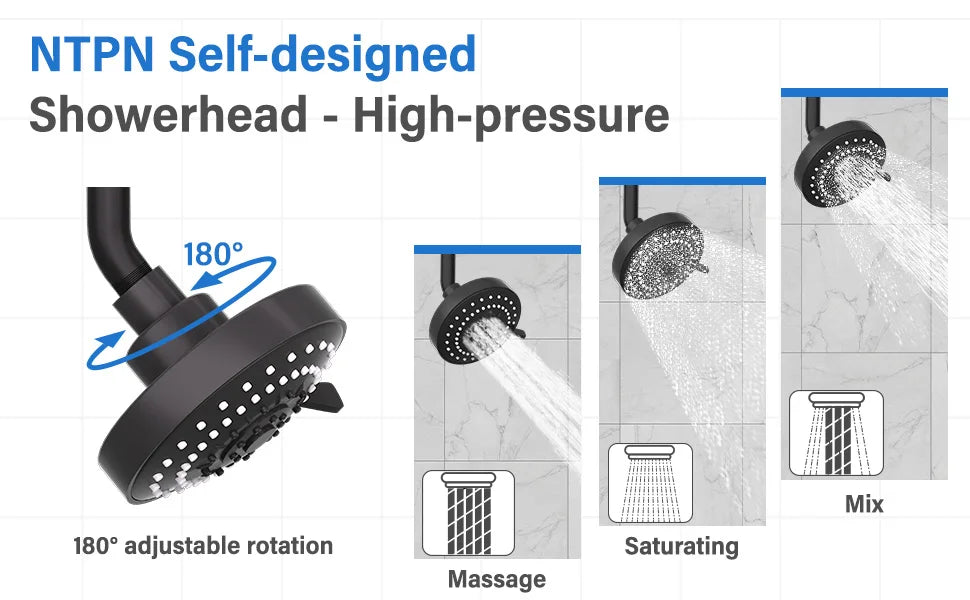 Tandem Shower Head Couples High Pressure Dual Shower