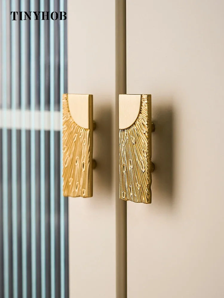 Unique Lines Satin Brass Handle Closet Wardrobe Door