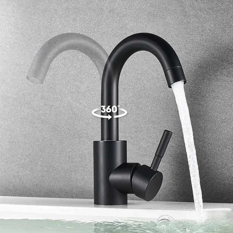 Black Nickel Bathroom Basin Faucet 304 Stainless Steel