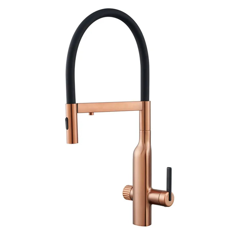 Brushed Rose Gold Brass Pull-Out Cold Water Hole