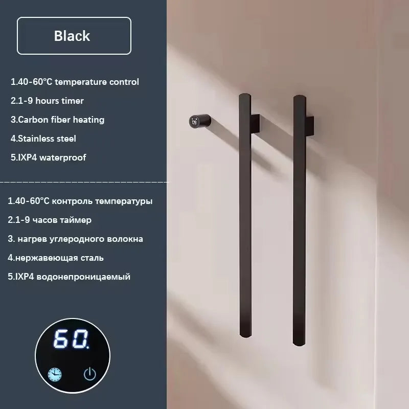 Bathroom Towel Warmer Hidden Wires Electric Heated Towel