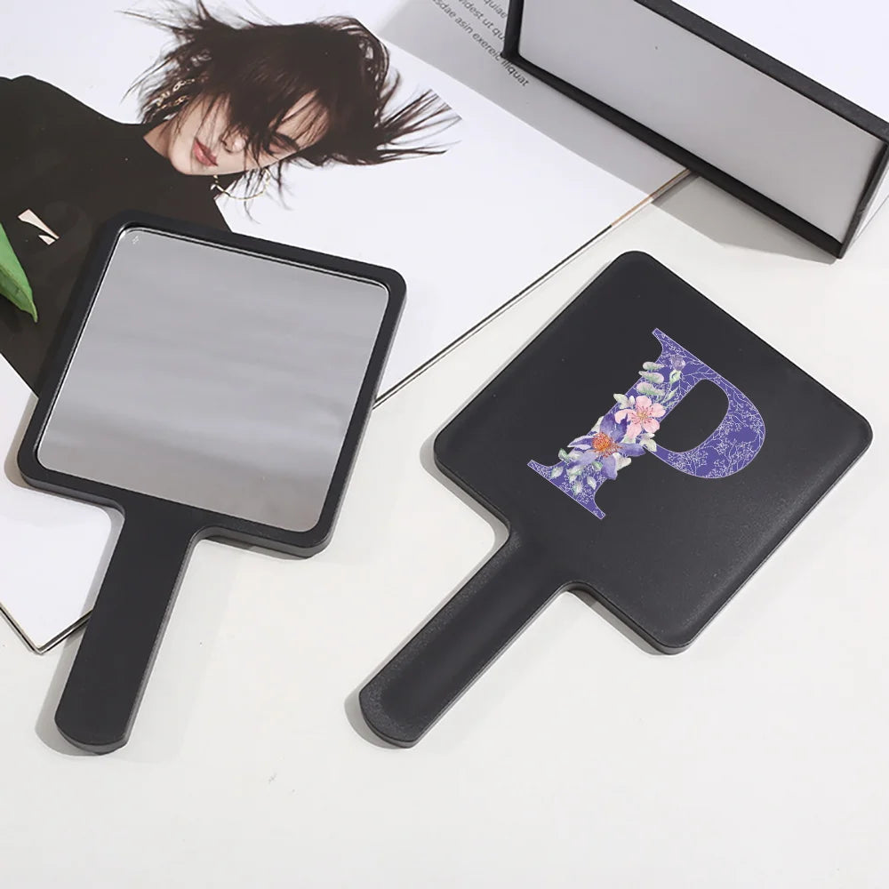 Fashion Universal Square Handheld Makeup Mirror Handle Vanity