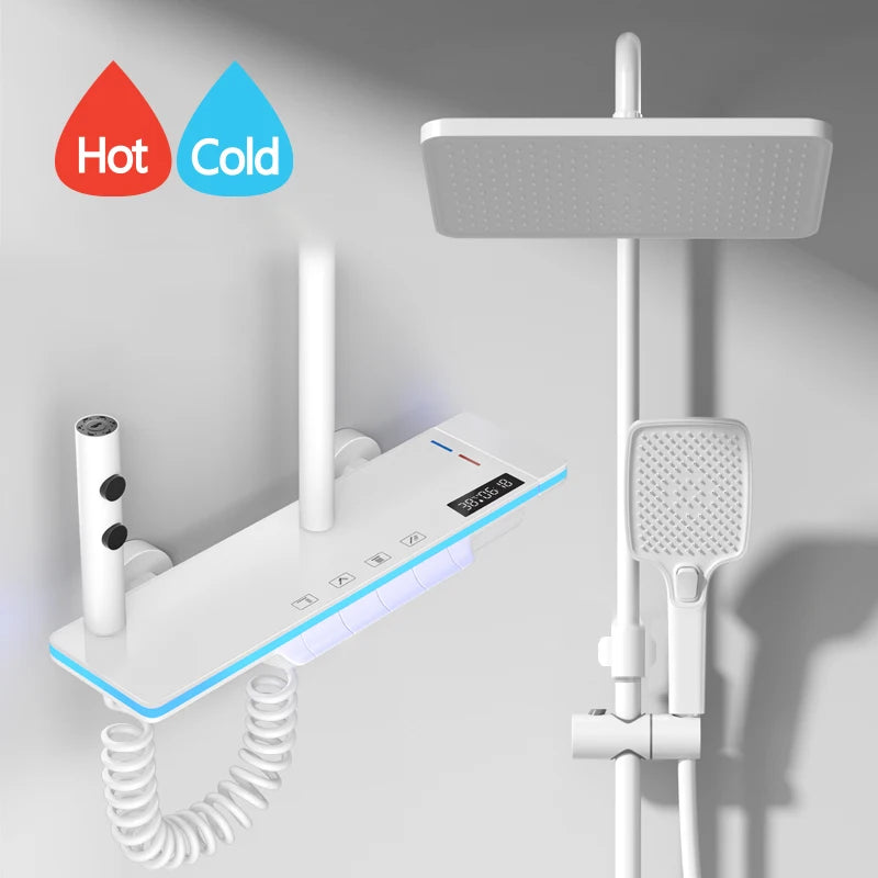 Luxury Smart Digital Temperature Shower System Bathroom Rain