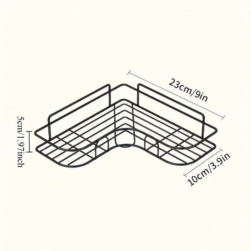 No-Drill Wall-Mounted Triangular Bathroom Shelf Corner Storage -