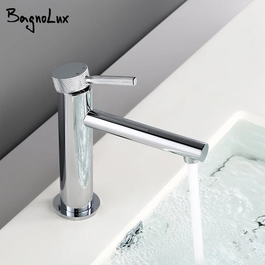 Solid Brass Gold Basin Faucet Hole Handle Cold