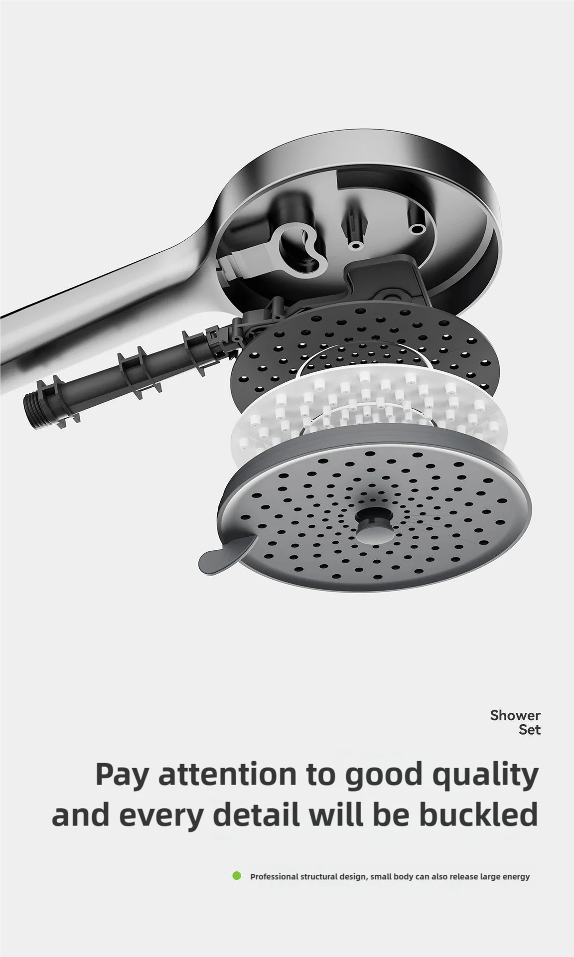 Gray Bathroom Shower Rainfall Shower Faucet Apartment Hotels