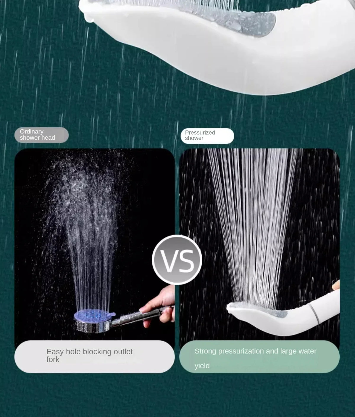 Booster Shower Head Filter Low Water Pressure Handheld