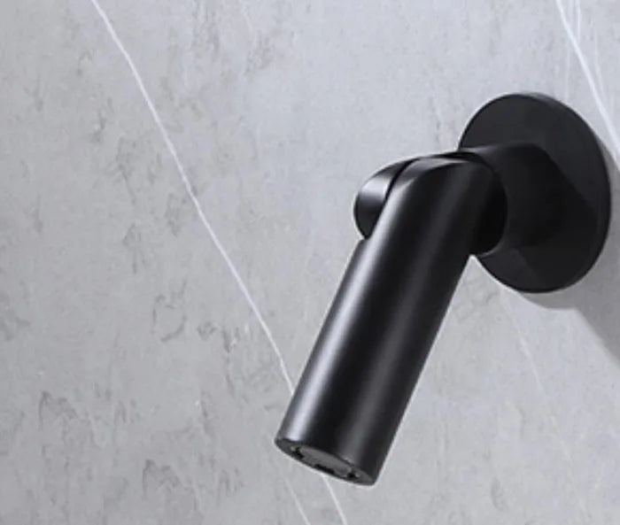 Brushed Gold Wall Mounted Faucet Spout Round Folding