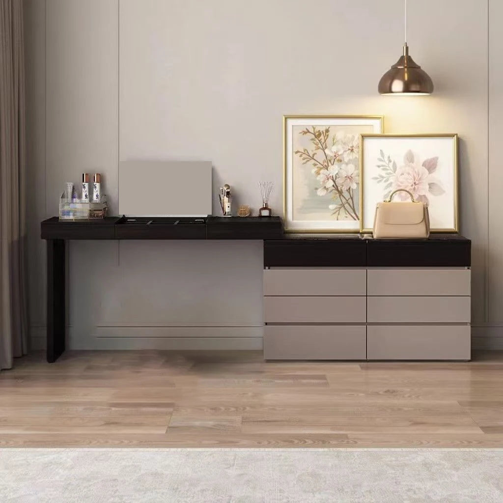 Italian Minimalist Vanity Table Drawer Storage Bedroom Corner