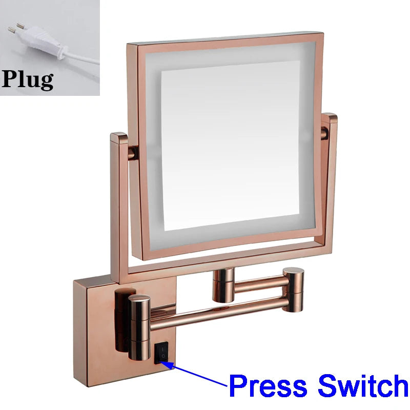Magnifying Bathroom Mirror Hunnise Quality Brass Gold Hotel
