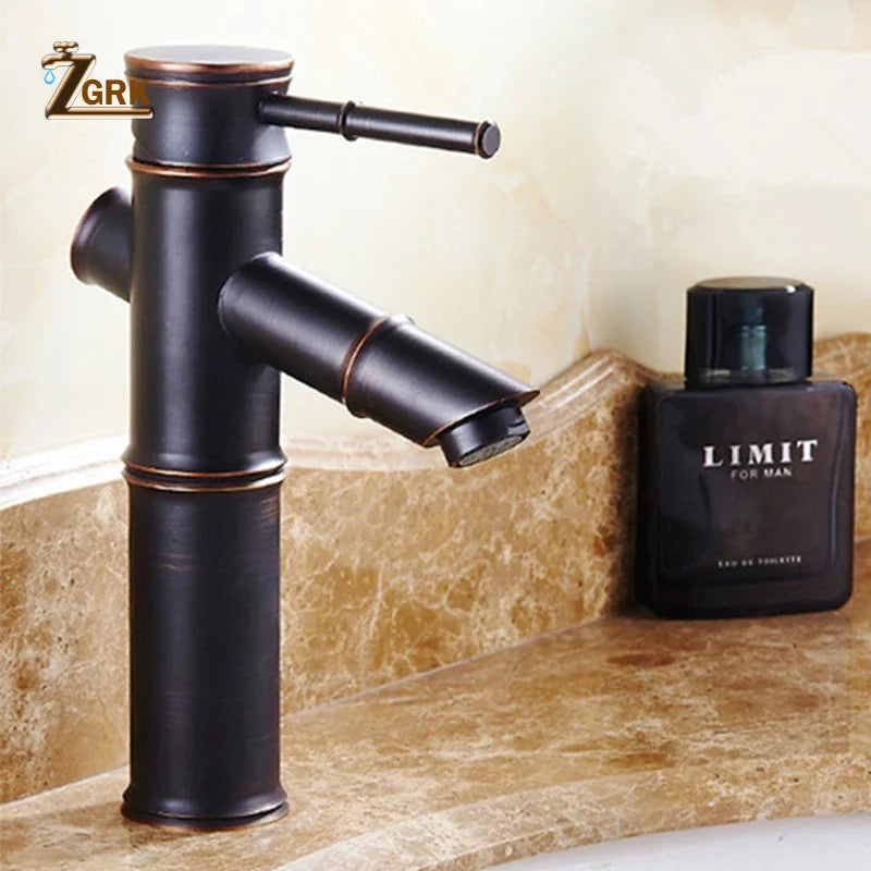 Zgrk Black Waterfall Bathroom Sink Faucet Vessel Tall