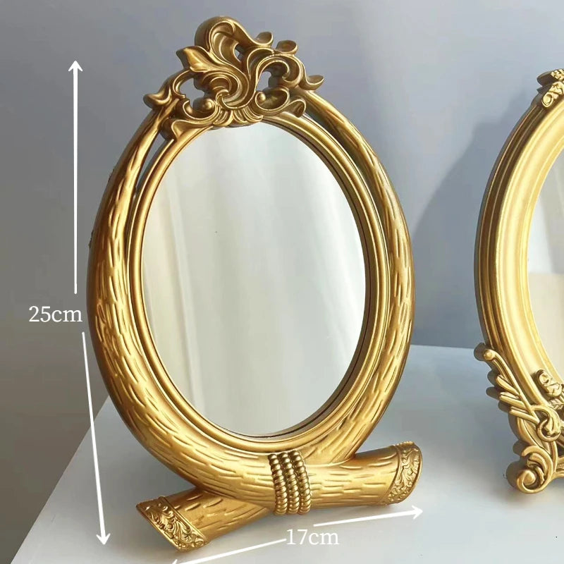 Rustic French Palace Style Carving Frame Table Mirror