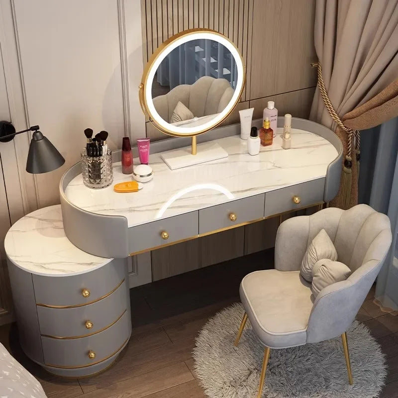 Pink White Vanity Table Women Luxury Nail European