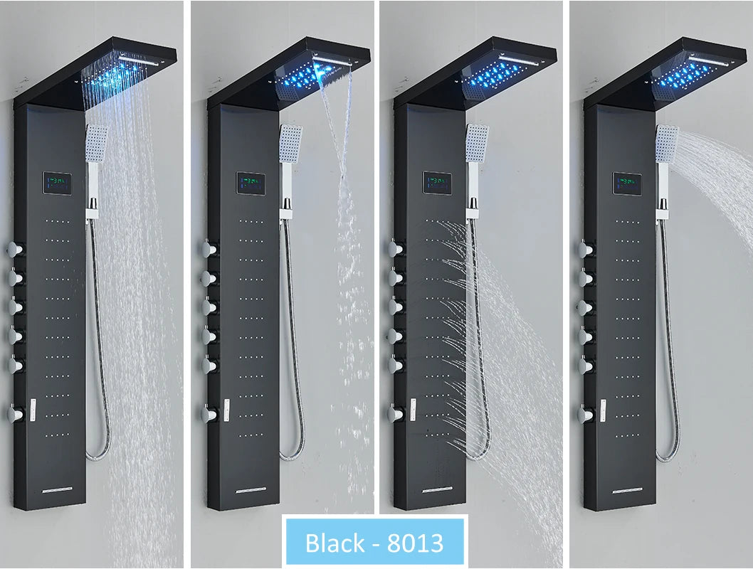 Led Shower Panel Tower System Rain Waterfall Shower