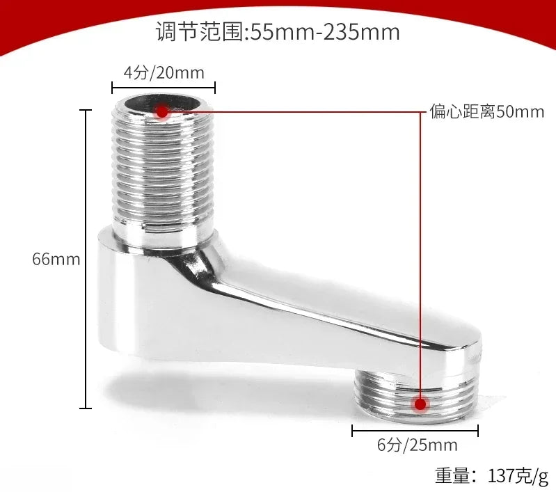 2pcs Brass Shower Faucet Shower Thickened Variable Diameter