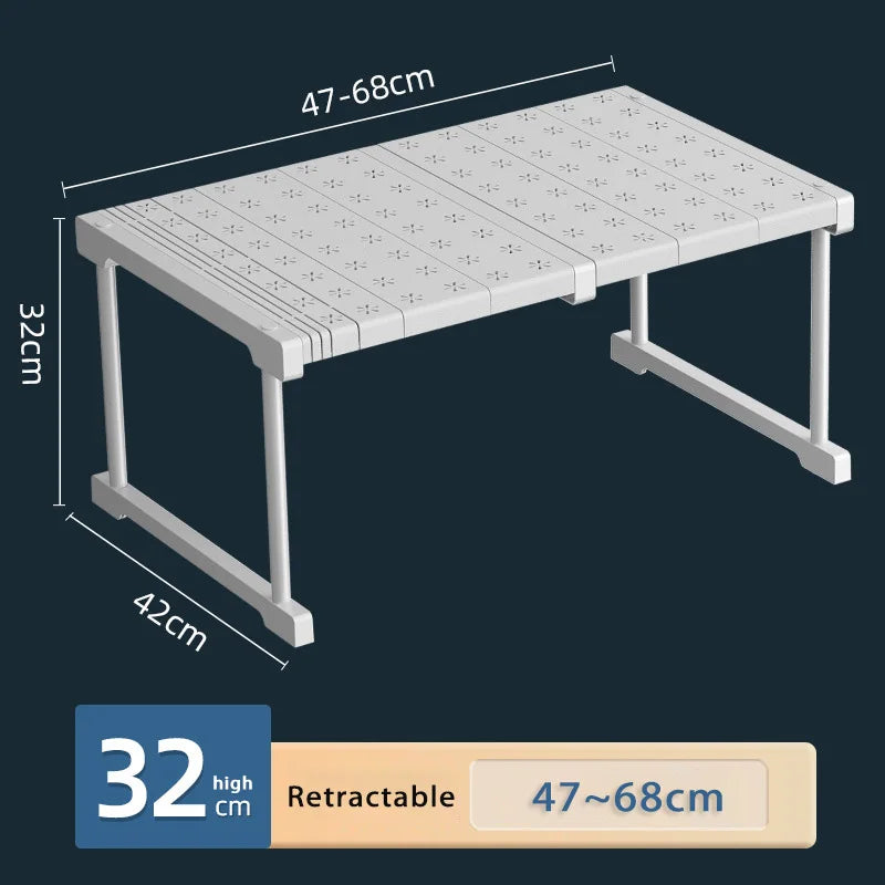 Wardrobe No-Punch Multi-Layer Retractable Adjustable Shelves