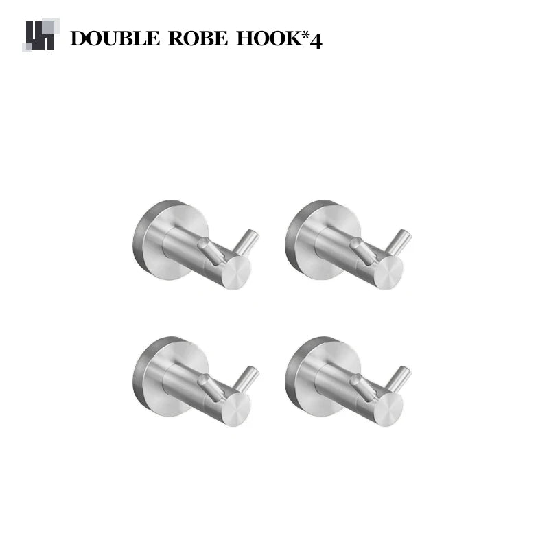 Brushed Nickel Bathroom Towel Bar Bath Robe Hook