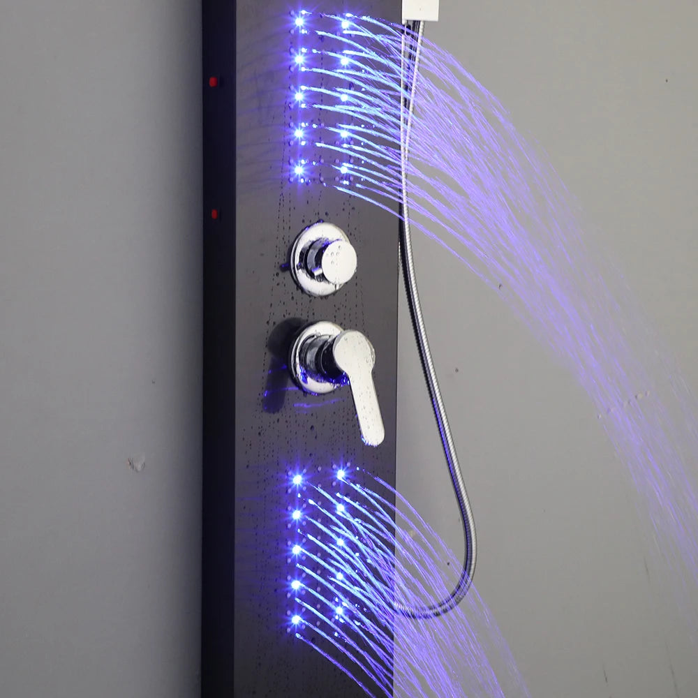 Zappo Shower Panel Tower System Led Rainfall Waterfall
