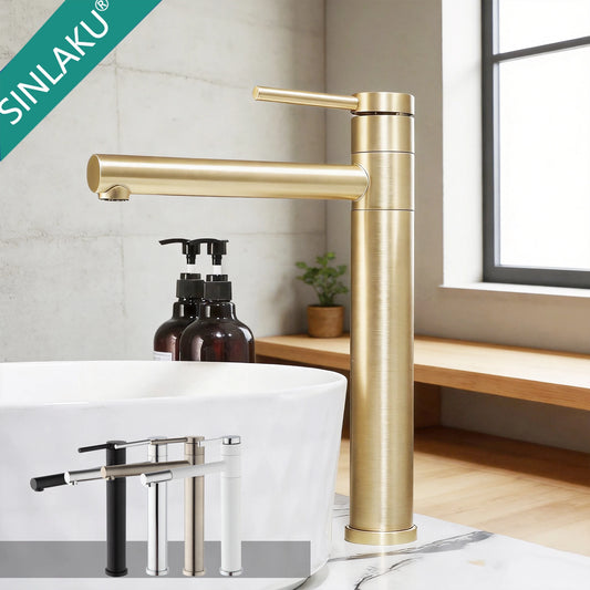 Sinlaku Bathroom Basin Faucet 360 Degree Cold Water