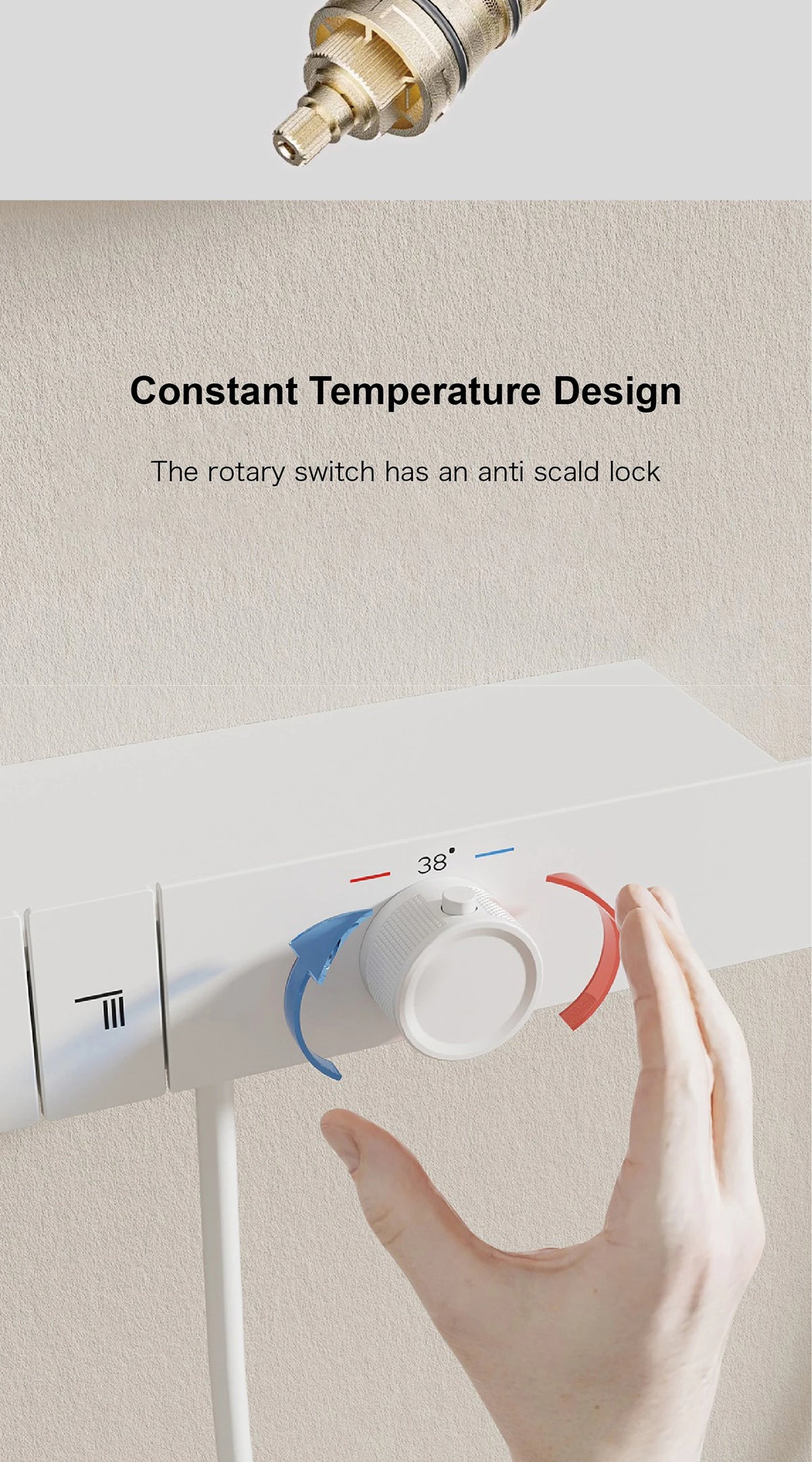 Luxury Ceiling Thermostatic Shower System Black Brass Function