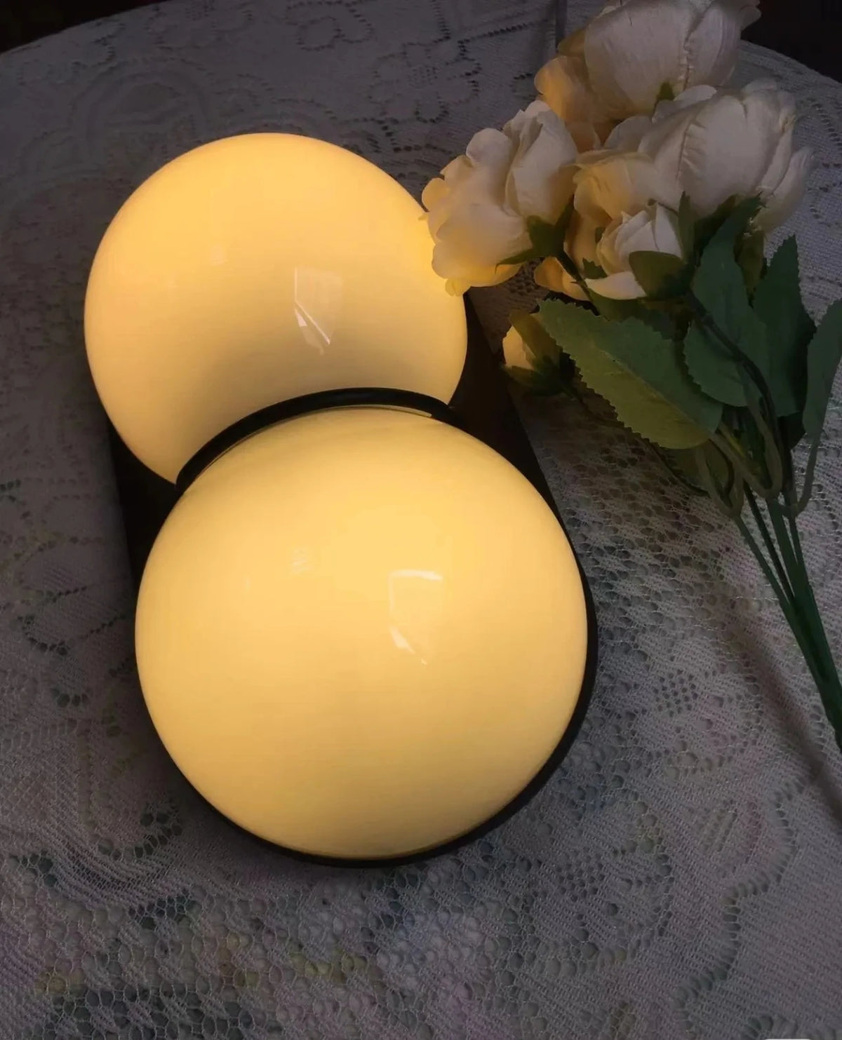 French Cream Mid-Century Green Wall Sconce Vintage Ambient