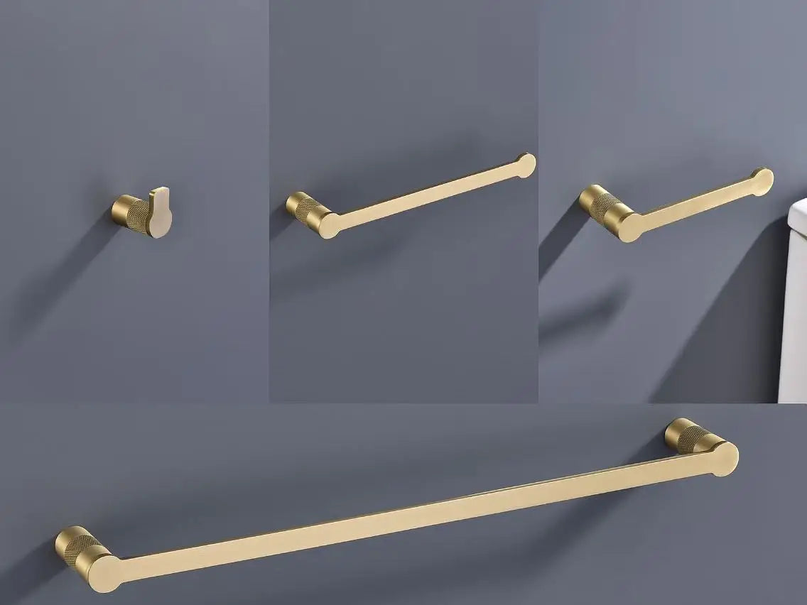 Brushed Gold Bathroom High Quality Brass Knurled Towel