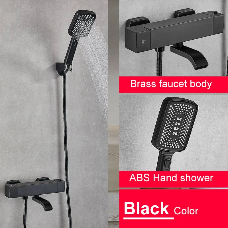 White Thermostatic Bathroom Shower 12 Inch Square Rain