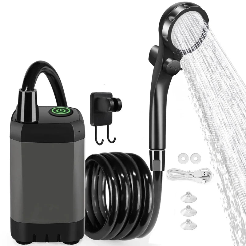 Camping Shower Equipment 6000mah Rechargeable Led Display Screen