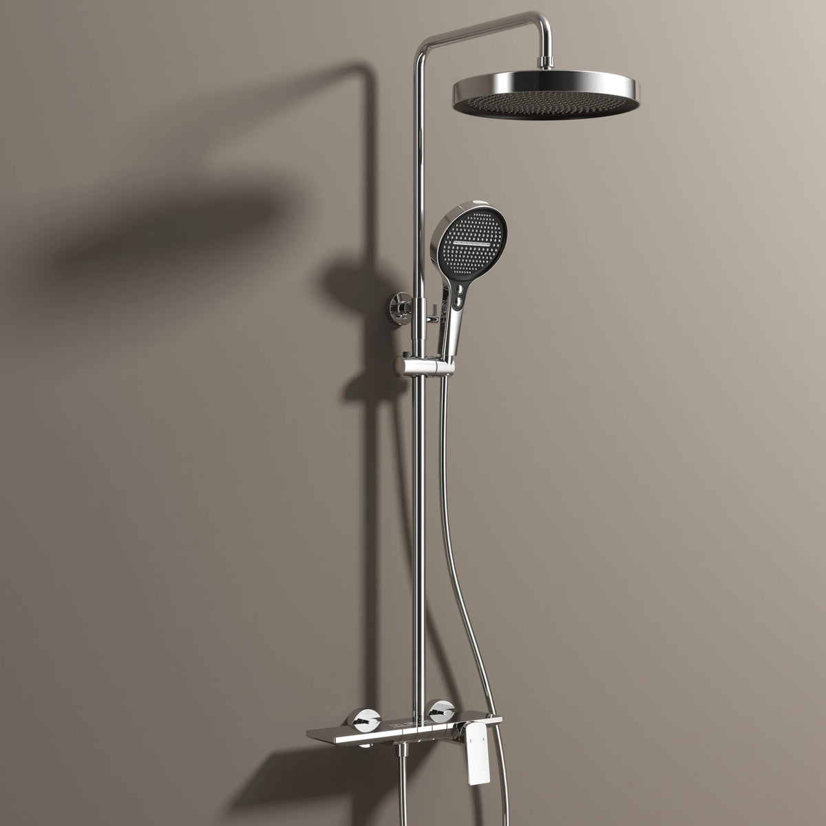 Brushed Rose Gold Piano Bathroom Shower Brass Cold