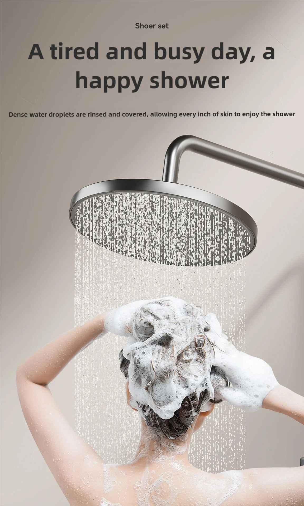 Gray Bathroom Shower Rainfall Shower Faucet Apartment Hotels