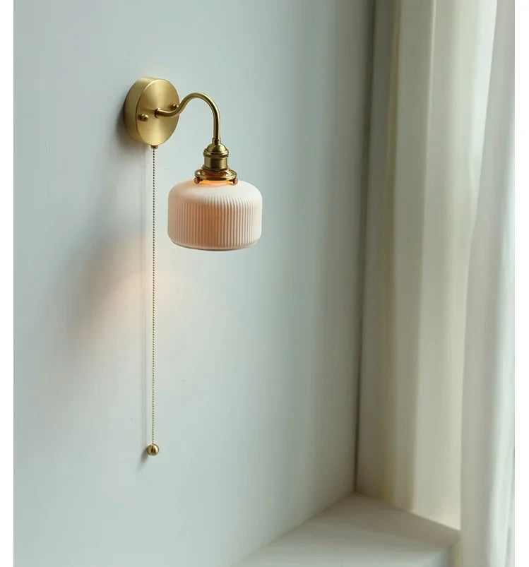 Ceramic Modern Wall Lamp Beside Pull China Switch