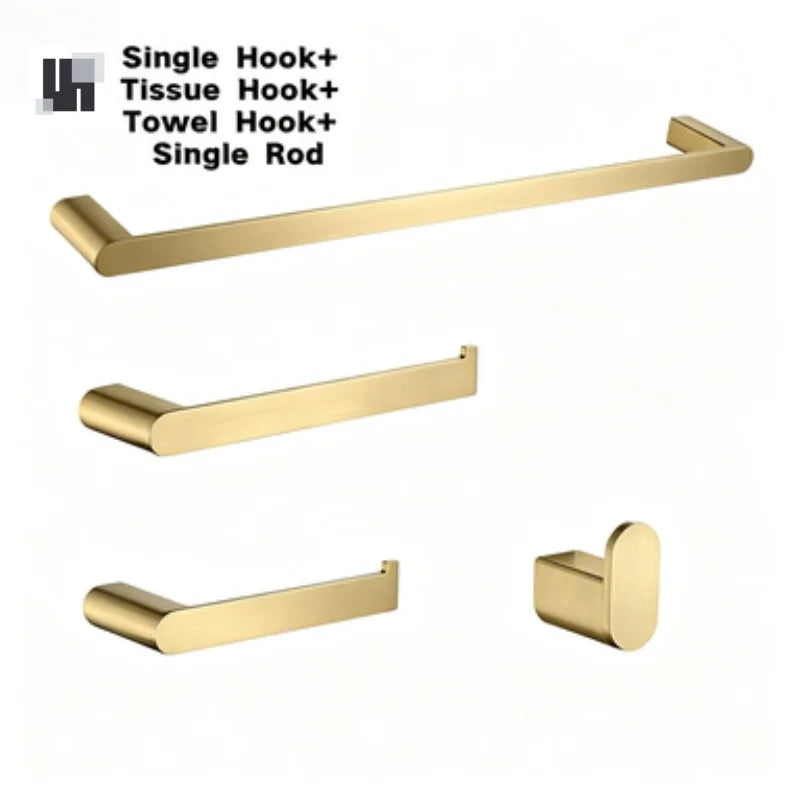 Brushed Gold Bathroom Toilet Brush Holder Toilet Paper