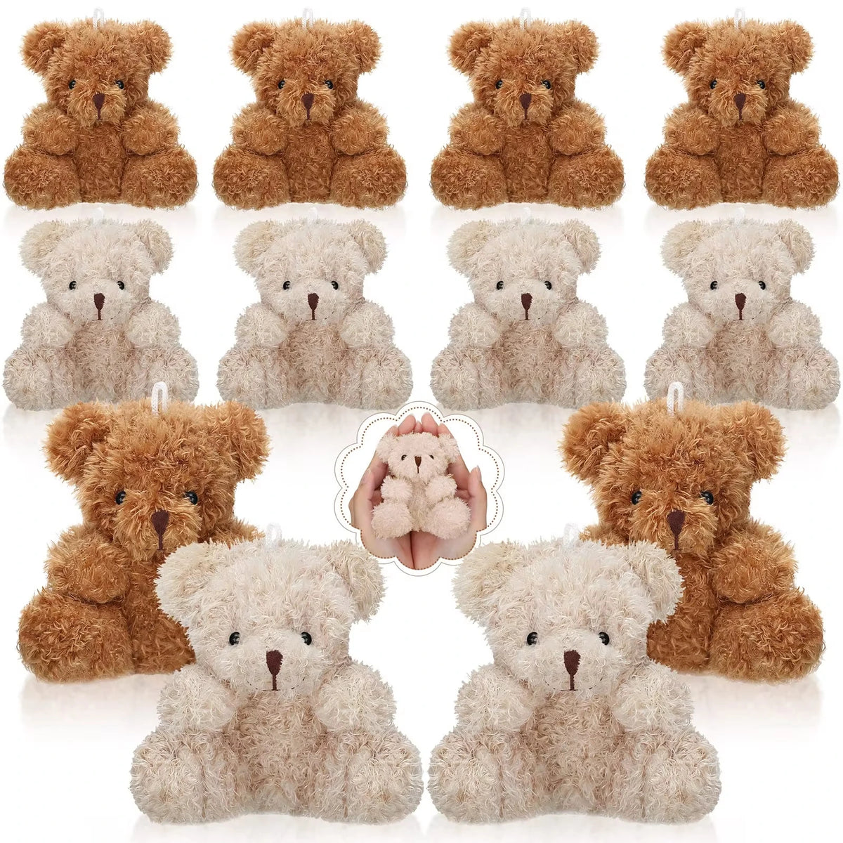 12-96pcs Mini Bear Plush Stuffed Small Teddy Bear