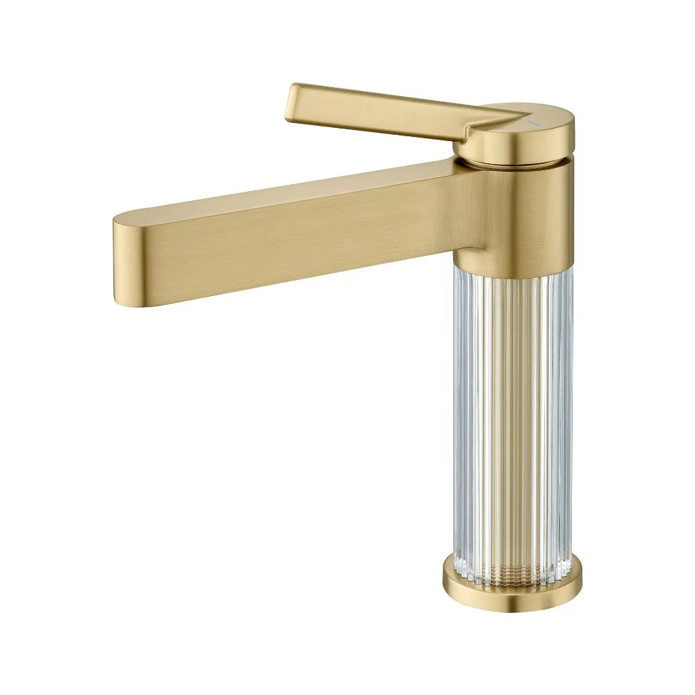 Yellow Bathroom Basin Faucet Acrylic Brass Cold Water