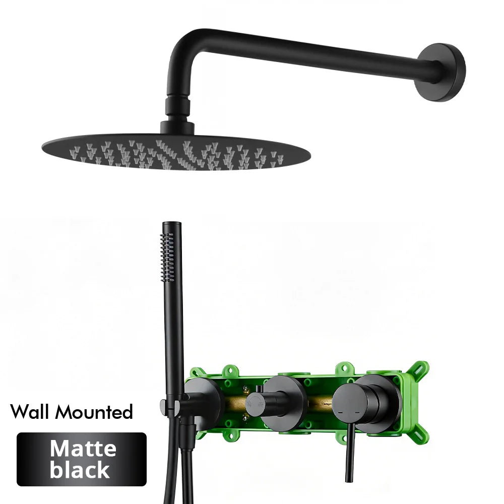 Gunmetal Shower Faucet 8-16 Embed Box Wall Mounted