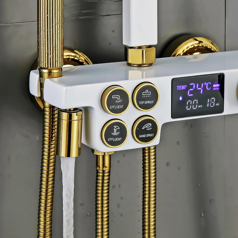 Thermostatic Bathroom Shower System Solid Brass Bathroom Faucets