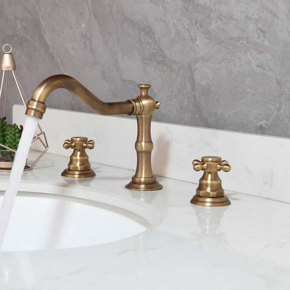 Kemaidi Antique Brass Bathroom Faucets Inch Brass Widespread