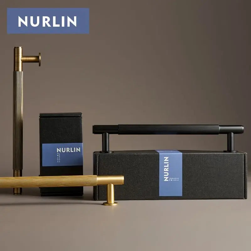 Nurlin Brass Door Double Sided Linear Striped Pull