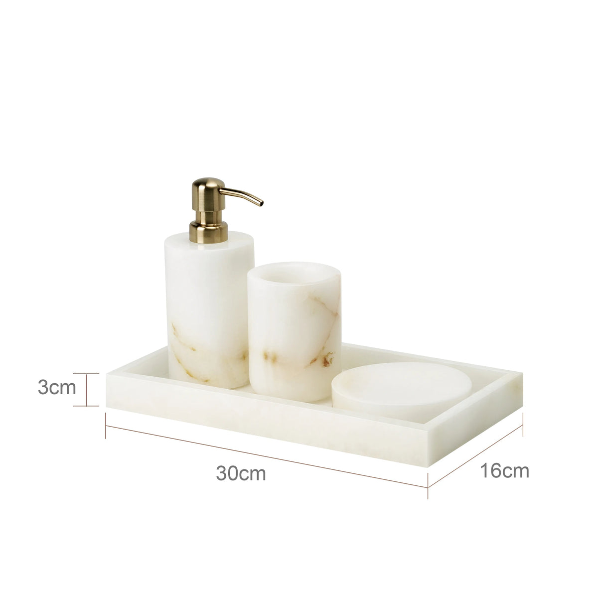 White Onyx Natural Marble Bathroom Elegant Soap Dispenser