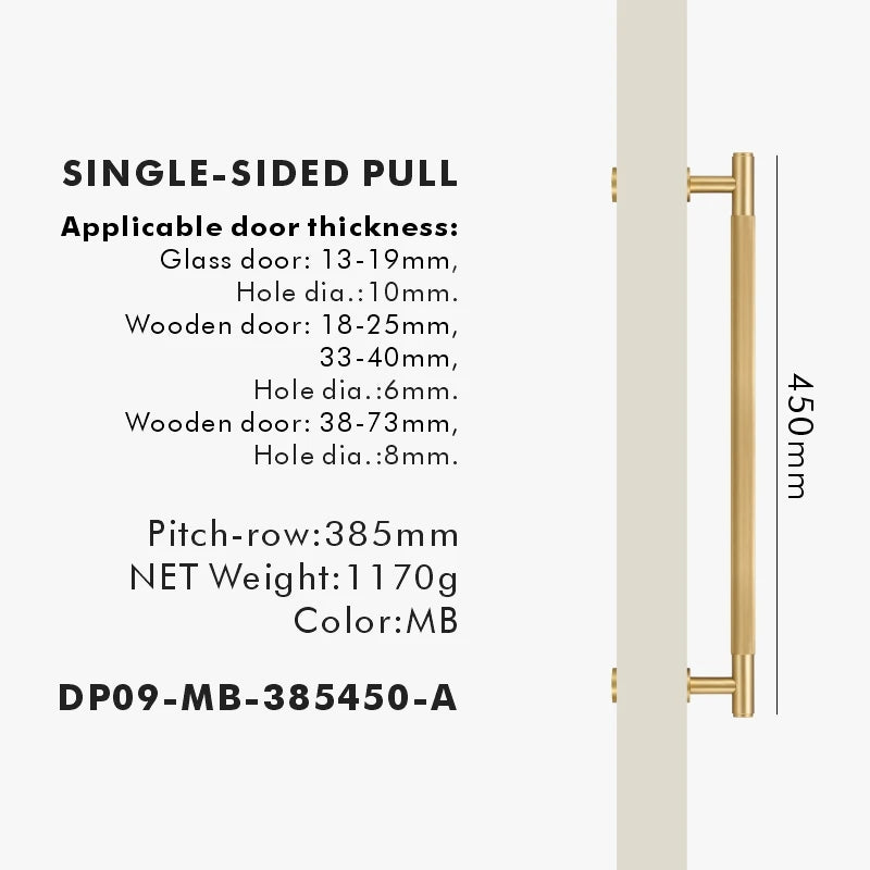 Nurlin Brass Door Double Sided Linear Striped Pull