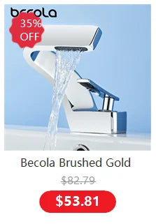 Becola All Copper Gold/Chrome/Brushed Duckbill Waterfall Faucet