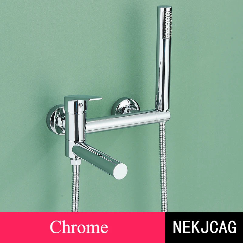 Bathtub Faucet Brass Wall Mounted Bathroom Shower Mixer