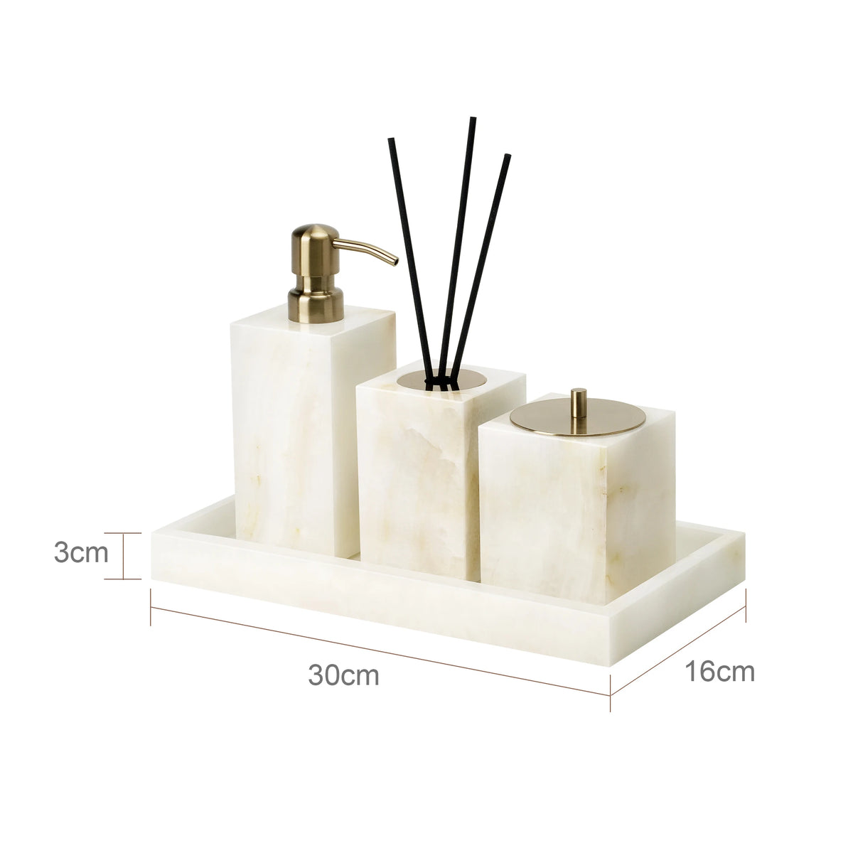 White Onyx Natural Marble Bathroom Elegant Soap Dispenser